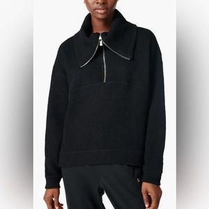 Sweaty Betty London restful boucle half zip pullover